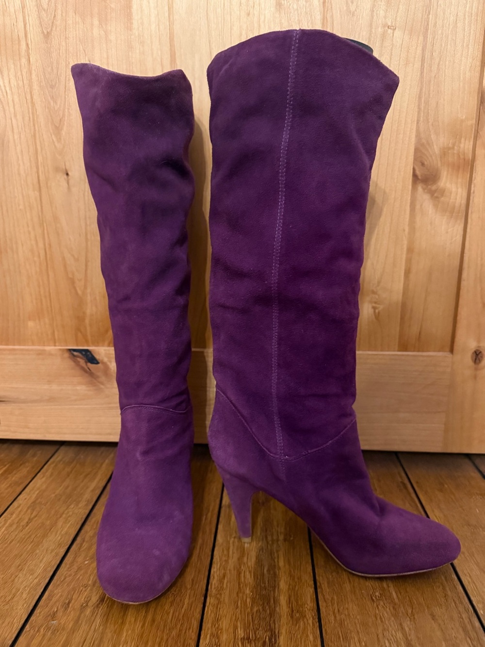 ALDO Tamisha Purple Suede Knee-High Slouchy Stiletto Boots Size 39 (US 8.5)
